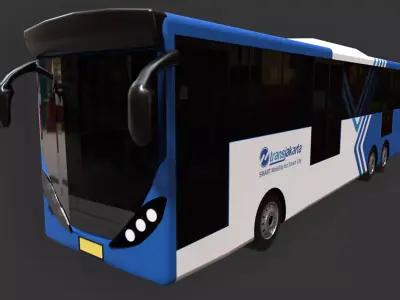 Bus Rapid Transit - Bus TransJakarta 3D model