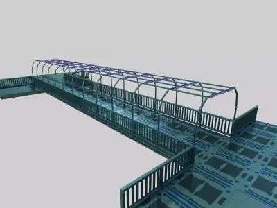 SCIFI-Bridge-Type-5 bridge with railings 3D model