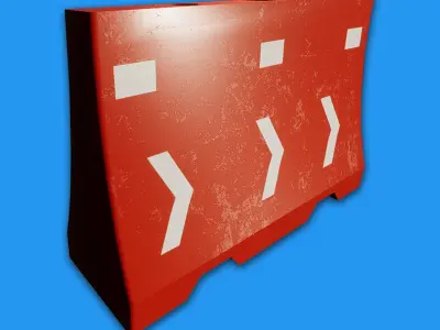 Plastic construction or road barriers High-poly Free 3D model