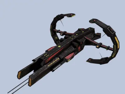 Spaceship Frigate  Low-poly 3D model