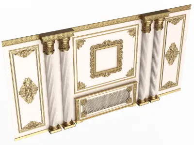 Boiserie Classic Wall Panels Collection 0202 Low-poly 3D model