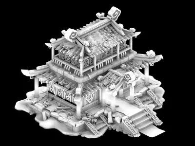 Game Kunlun Snow Mountain - Broken Building 03 3D model