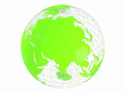 Globe News Skeleton Chartreuse Color 3D model