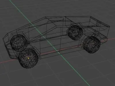 Tesla CyberTrack Low-poly 3D model