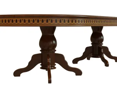 Wooden table with veneers 3000 3D model