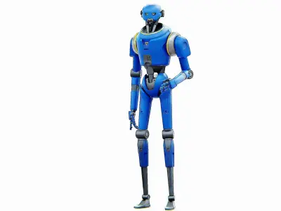 PROTOCOL DROID V-2 Rigged for Unreal Engine - Unity - MIXAMO 3D model