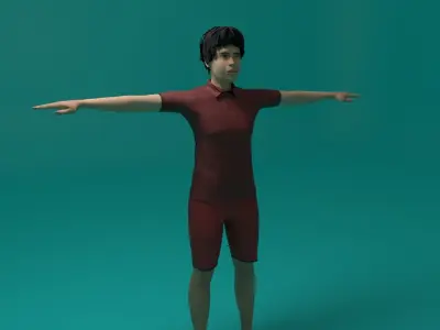 Tennis Player Man Low-poly 3D model purchase