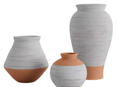 Rustic Ceramic Vases 3D model