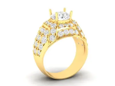 Luxury Men Diamond Ring Jewelry Design  160 3D print model