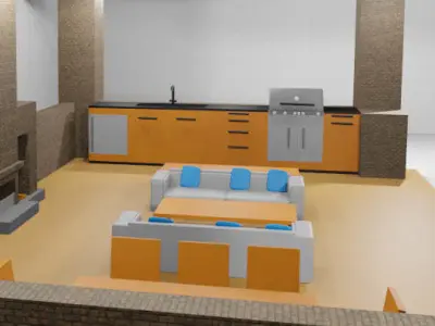 Relax Cottage Low-poly 3D model