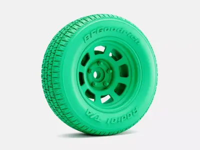 15x8 Bassett D-Hole Wheel BFGoodrich Radial TA Tire 3D print model