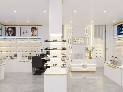 Modern Luxury Optical Store Interior Design - Full 3D Scene 3D model