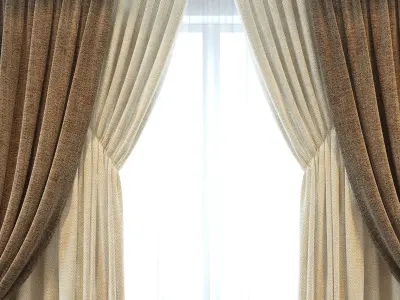 Set 15 Curtains 3D model