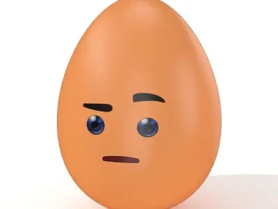 Egg Cracked Emoji N001 Low-poly 3D model