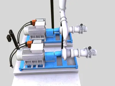 Water Pump Low-poly 3D model