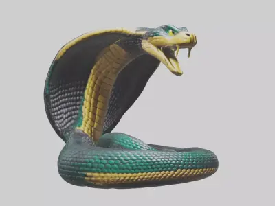 King Cobra statue model Low-poly 3D model