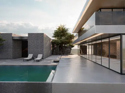 Luxurious Villa with Infinity Pool and Sea View - Lumion Ready 3D model