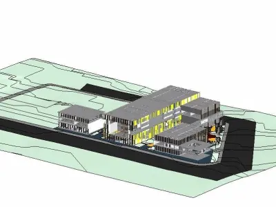 CULTURAL CENTER -compelete revit project -P6 3D model purchase