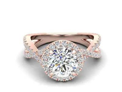 Engagement ring Ruya round 3D print model