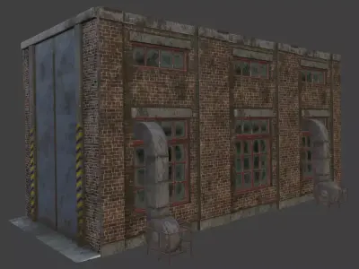 Warehouse old building  big and small version   3D model