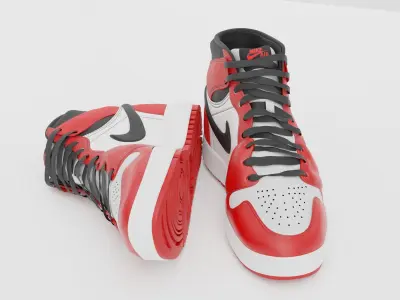 Nike Air Jordan 1 retro og 3D model