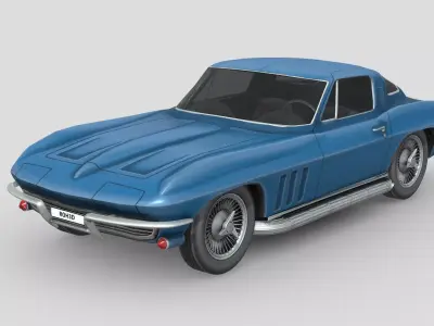 Chevrolet Corvette Sting Ray 1956 Low-poly 3D model