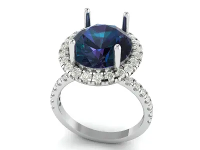 Princess Oval Diamond Ring  3D print model