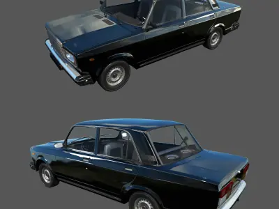 VAZ-2107 old car 3D model