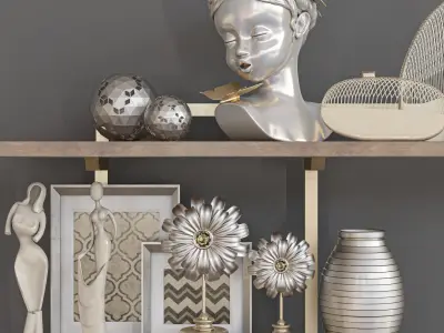 decorative set 62 Low-poly 3D model