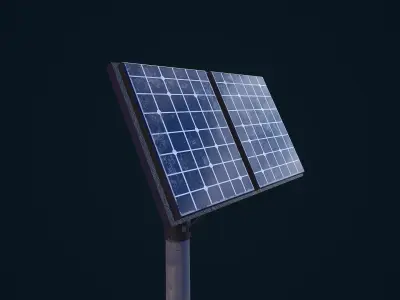 Solar Lamp Post Low-poly 3D model