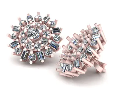 SOLITSRE DAIMOND EARRING 3D PRINTABLE MODEL  3D print model