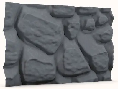 Uneven Flagstone Wall Texture 3D model