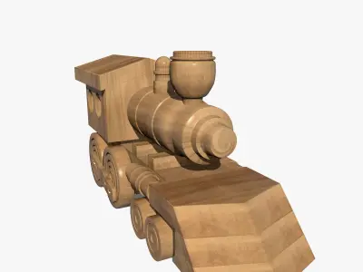 Wooden Toy Train 3D model