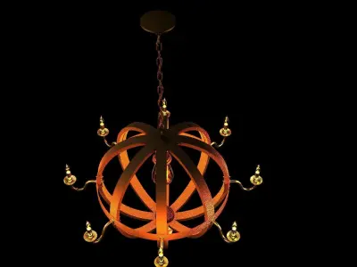 Chinese red palace lantern  Low-poly 3D model