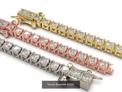 Tennis Bracelet Combo 3 Sizes 3D Model Pack