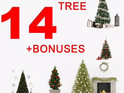 SALE Collection Christmas tree set 14 Bonuses 3D print model