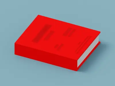 Voxel Red Book  Low-poly 3D model