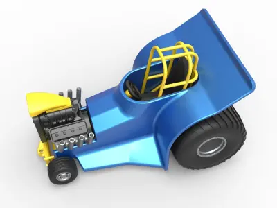 Mini Rod pulling tractor 4 Scale 1 to 25 3D print model