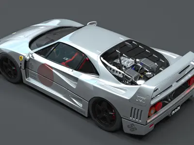 Ferrari F40 JDM Style Low-poly 3D model