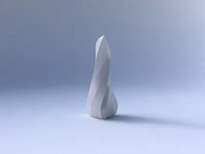 Vase puffy tappered triangle with bands 3D print model