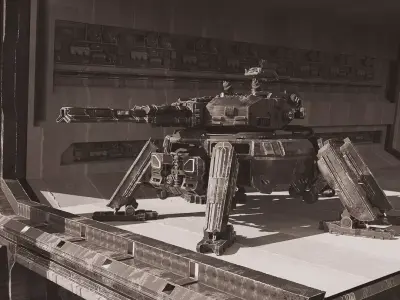 Hard surface cannon FBX  Free low-poly 3D model