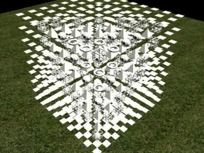 LoD Test - Blender Game Engine  Free low-poly 3D model
