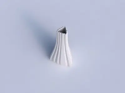 Vase grounded triangle with smooth vertical ribbons   3D print model