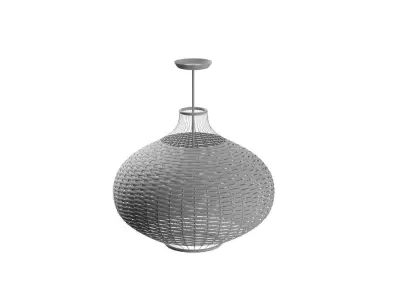 Rattan Single Globe Pendant 3D model