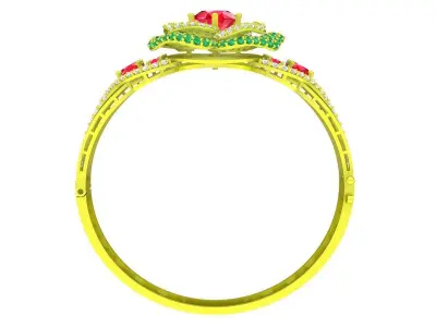 6348 luxury korean flower diamond bangle 3D print model