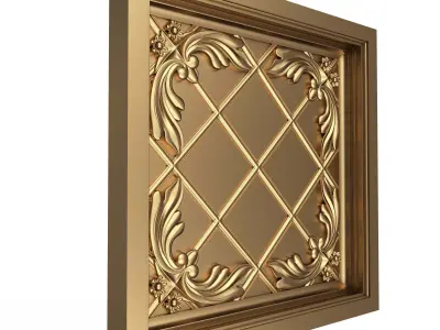 Carved Ceiling Tile 09 Low-poly 3D model