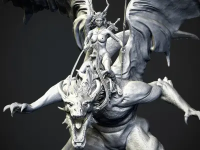 Mistress of the Dragons 3d printable  3D print model
