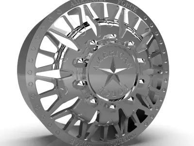 6 models of american force wheels 3D Model Pack