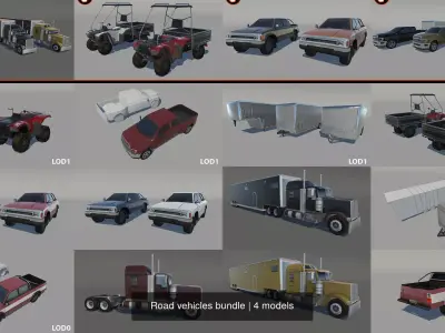 Road vehicles bundle 3D Model Pack