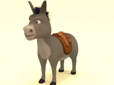 cartoon donkey Low-poly 3D model